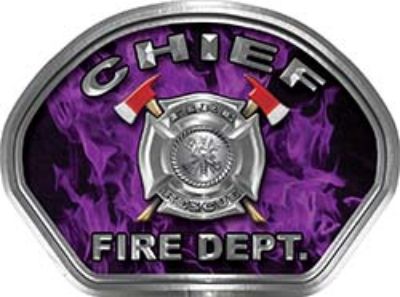 
	Chief Fire Fighter, EMS, Rescue Helmet Face Decal Reflective in Inferno Purple
