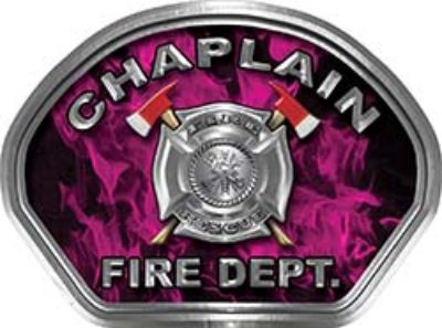  
	Chaplain Fire Fighter, EMS, Rescue Helmet Face Decal Reflective in Inferno Pink 
