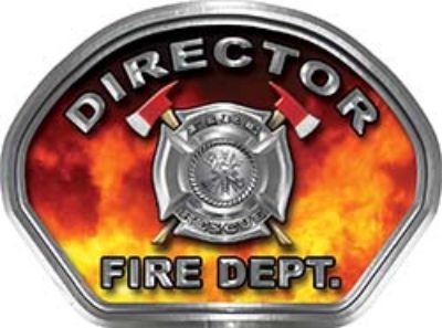  
	Director Fire Fighter, EMS, Rescue Helmet Face Decal Reflective in Real Fire 
