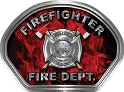  
	Firefighter Fire Fighter, EMS, Rescue Helmet Face Decal Reflective in Inferno Red 

