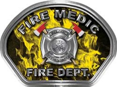 
	Fire Medic Fire Fighter, EMS, Rescue Helmet Face Decal Reflective in Inferno Yellow 
