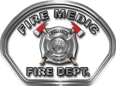  
	Fire Medic Fire Fighter, EMS, Rescue Helmet Face Decal Reflective in White 
