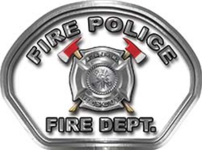  
	Fire Police Fire Fighter, EMS, Rescue Helmet Face Decal Reflective in White 
