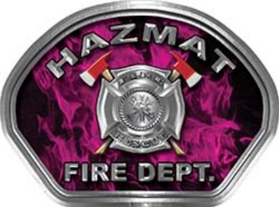  
	Hazmat Fire Fighter, EMS, Rescue Helmet Face Decal Reflective in Inferno Pink 
