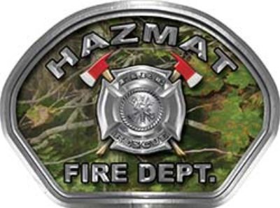 
	Hazmat Fire Fighter, EMS, Rescue Helmet Face Decal Reflective in Real Camo 
