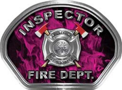  
	Inspector Fire Fighter, EMS, Rescue Helmet Face Decal Reflective in Inferno Pink 
