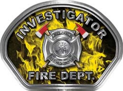  
	Investigator Fire Fighter, EMS, Rescue Helmet Face Decal Reflective in Inferno Yellow 
