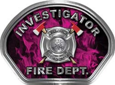 
	Investigator Fire Fighter, EMS, Rescue Helmet Face Decal Reflective in Inferno Pink 
