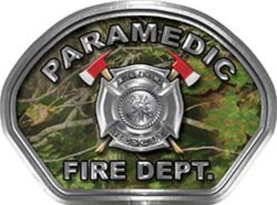  
	Paramedic Fire Fighter, EMS, Rescue Helmet Face Decal Reflective in Real Camo 
