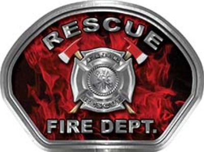  
	Rescue Fire Fighter, EMS, Rescue Helmet Face Decal Reflective in Inferno Red 
