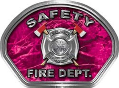  
	Safety Fire Fighter, EMS, Safety Helmet Face Decal Reflective in Pink Camo 
