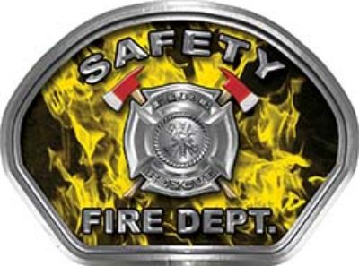  
	Safety Fire Fighter, EMS, Safety Helmet Face Decal Reflective in Inferno Yellow 
