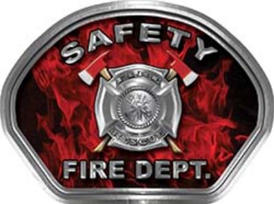 
	Safety Fire Fighter, EMS, Safety Helmet Face Decal Reflective in Inferno Red 
