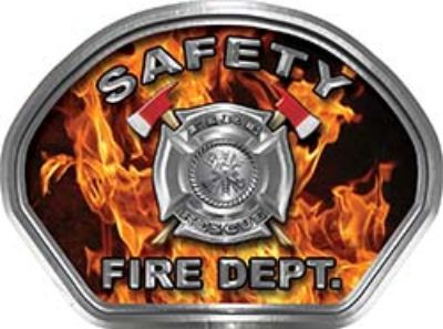  
	Safety Fire Fighter, EMS, Safety Helmet Face Decal Reflective in Inferno Real Flames 
