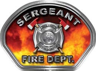  
	Sergeant Fire Fighter, EMS, Rescue Helmet Face Decal Reflective in Real Fire 
