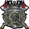 
	Fire Fighter Girlfriend Maltese Cross Flaming Axe Decal Reflective in Camo
