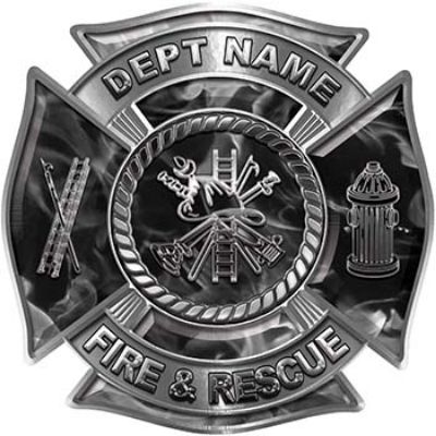 
	Custom Personalized Fire Fighter Decal with Fire Scramble in Gray Inferno
