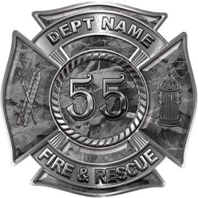 
	Personalized Fire Fighter Decal with Your Number in Blue Camouflage