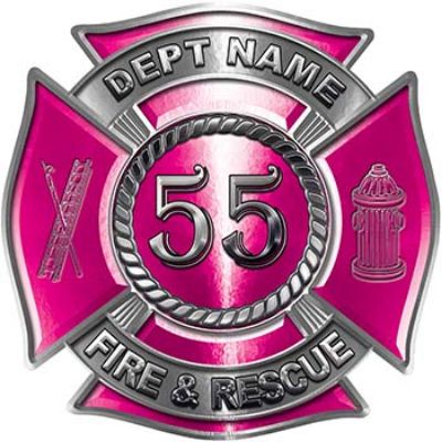 
	Personalized Fire Fighter Decal with Your Number in Pink