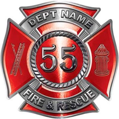 
	Personalized Fire Fighter Decal with Your Number in Red