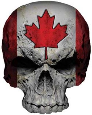 
	Skull Decal / Sticker with Canada Flag
