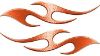 
	Simple Tribal Style Flame Graphics with Silver Outline in Orange
