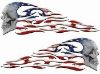 
	Tribal Style Evil Skull Flame Graphics with American Flag
