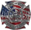 
	Fire Assistant Chief Maltese Cross with Flames Fire Fighter Decal with American Flag
