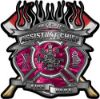 
	Fire Fighter Assistant Chief Maltese Cross Flaming Axe Decal Reflective in Pink Camo
