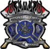 
	Fire Fighter Assistant Chief Maltese Cross Flaming Axe Decal Reflective in Inferno Blue Flames
