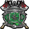 
	Fire Fighter Assistant Chief Maltese Cross Flaming Axe Decal Reflective in Inferno Green Flames
