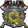 
	Fire Fighter Assistant Chief Maltese Cross Flaming Axe Decal Reflective in Inferno Yellow Flames

