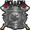 
	Fire Fighter Assistant Chief Maltese Cross Flaming Axe Decal Reflective in Silver
