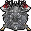 
	Fire Fighter Girlfriend Maltese Cross Flaming Axe Decal Reflective in Diamond Plate
