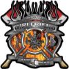 
	Fire Fighter Girlfriend Maltese Cross Flaming Axe Decal Reflective in Inferno Flames
