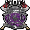
	Fire Fighter Girlfriend Maltese Cross Flaming Axe Decal Reflective in Inferno Purple Flames
