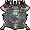 
	Fire Fighter Girlfriend Maltese Cross Flaming Axe Decal Reflective in Silver
