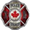 
	Traditional Fire Rescue Fire Fighter Maltese Cross Sticker / Decal with Canadian Flag
