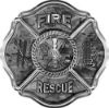 
	Traditional Fire Rescue Fire Fighter Maltese Cross Sticker / Decal in Gray Camouflage
