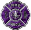 
	Traditional Fire Rescue Fire Fighter Maltese Cross Sticker / Decal in Purple Camouflage
