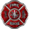 
	Traditional Fire Rescue Fire Fighter Maltese Cross Sticker / Decal in Red Camouflage
