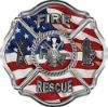 
	Traditional Fire Rescue Fire Fighter Maltese Cross Sticker / Decal with Real Fire
