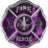 
	Traditional Fire Rescue Fire Fighter Maltese Cross Sticker / Decal in Purple Inferno Flames
