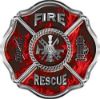 
	Traditional Fire Rescue Fire Fighter Maltese Cross Sticker / Decal in Red Inferno Flames
