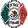 
	Traditional Fire Rescue Fire Fighter Maltese Cross Sticker / Decal with Mexico Flag
