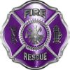 
	Traditional Fire Rescue Fire Fighter Maltese Cross Sticker / Decal in Purple
