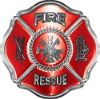 
	Traditional Fire Rescue Fire Fighter Maltese Cross Sticker / Decal in Red
