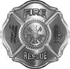 
	Traditional Fire Rescue Fire Fighter Maltese Cross Sticker / Decal in Silver
