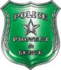 
	Protect and Serve Police Law Enforcement Decal in Green
