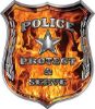 
	Protect and Serve Police Law Enforcement Decal in Inferno Flames
